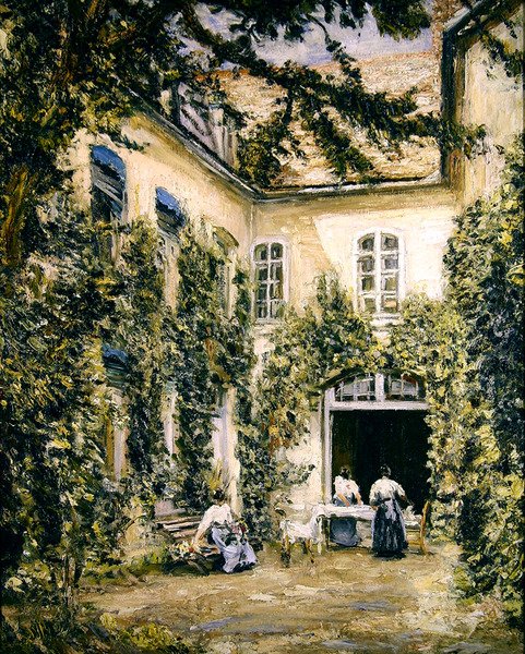 Figurák egy udvarban, Montreuil-sur-Mer alkotó: Philip Wilson Steer