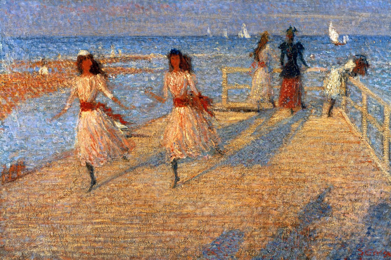 Girls Running, Walberswick Pier, 1888-1894 alkotó: Philip Wilson Steer