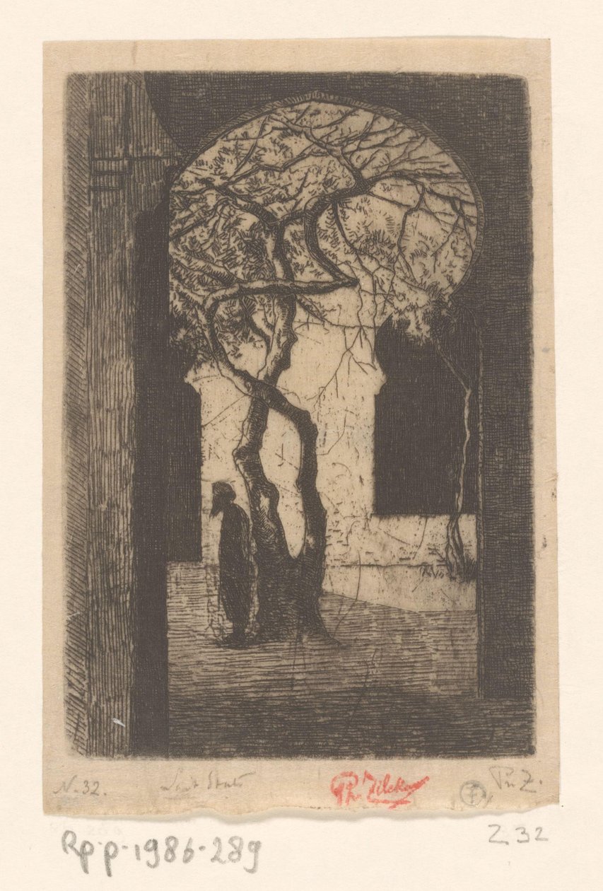 Kilátás a Djemaa el Kabir mecsetre, Algírban Djemaa el Kebir (eredeti cím) alkotó: Philip Zilcken (signed by artist)