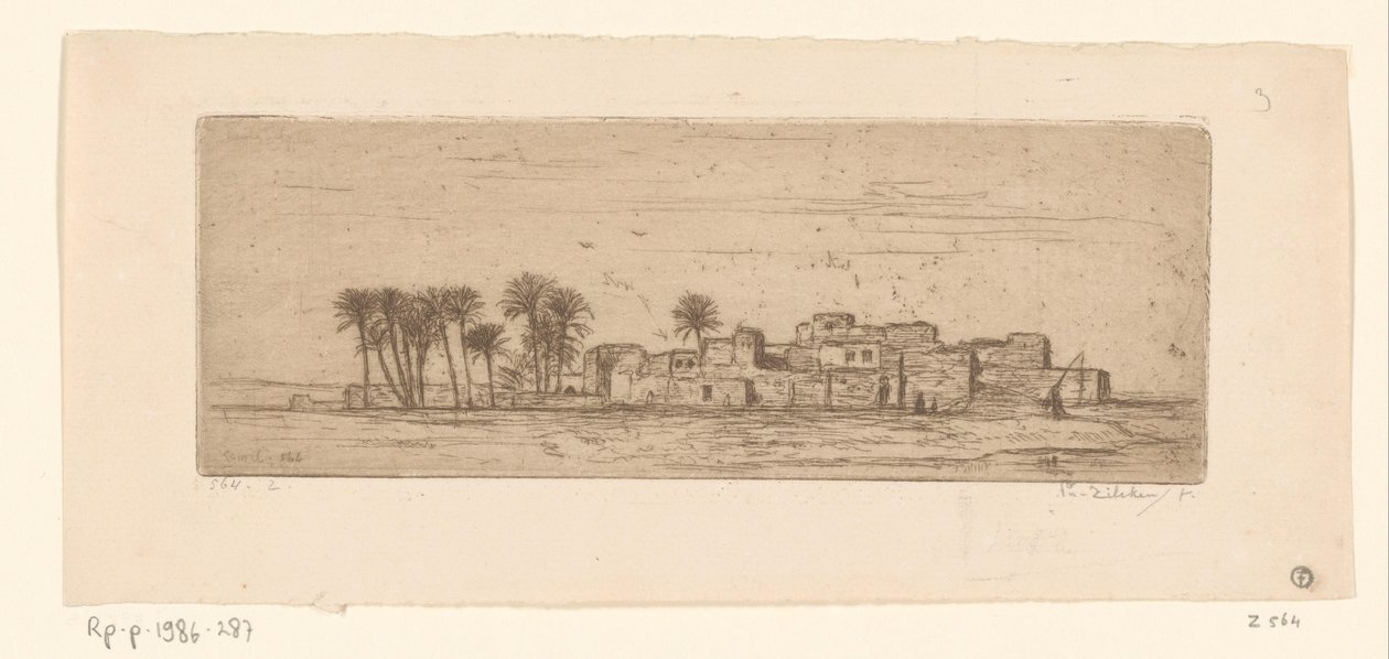 Gezicht op Com Al-Akhdar Vue de Côm Al-Akhdar (eredeti cím) alkotó: Philip Zilcken (signed by artist)