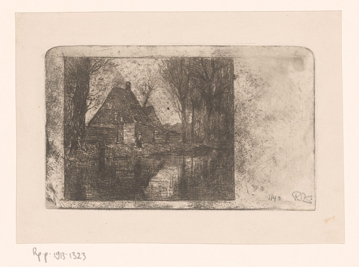 Faház és fák az árkon alkotó: Philip Zilcken (signed by artist)