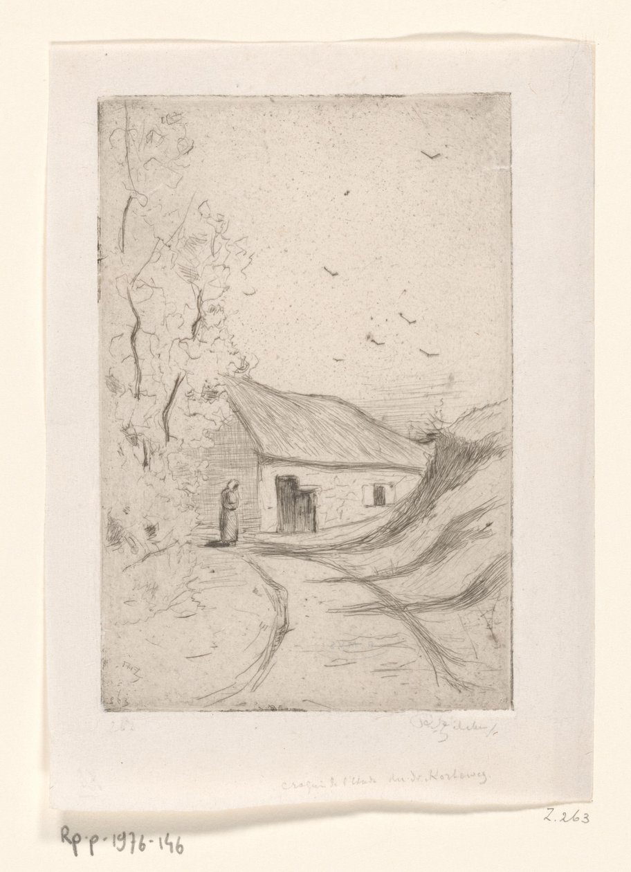 Ház egy országúton Chaumiere a Vleurgat (Bruxelles) (eredeti cím) alkotó: Philip Zilcken (signed by artist)