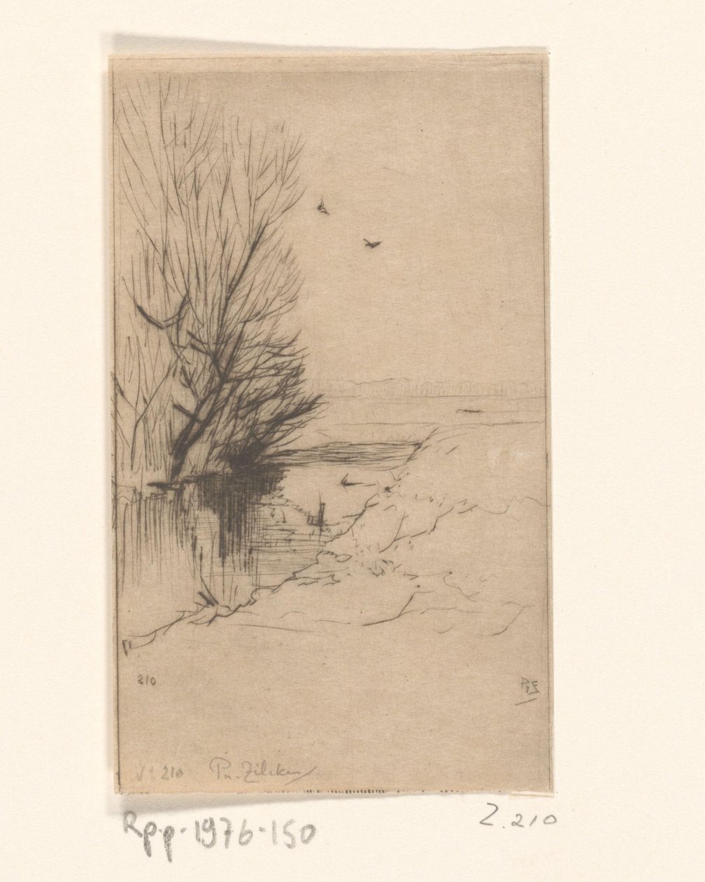 Táj patak és a fák Croquis de paysage (eredeti cím) alkotó: Philip Zilcken (signed by artist)
