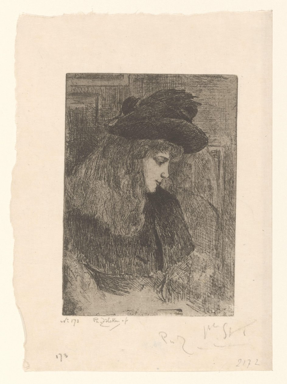 Meisje kapált Szőke hajú lány (eredeti cím) alkotó: Philip Zilcken (signed by artist)