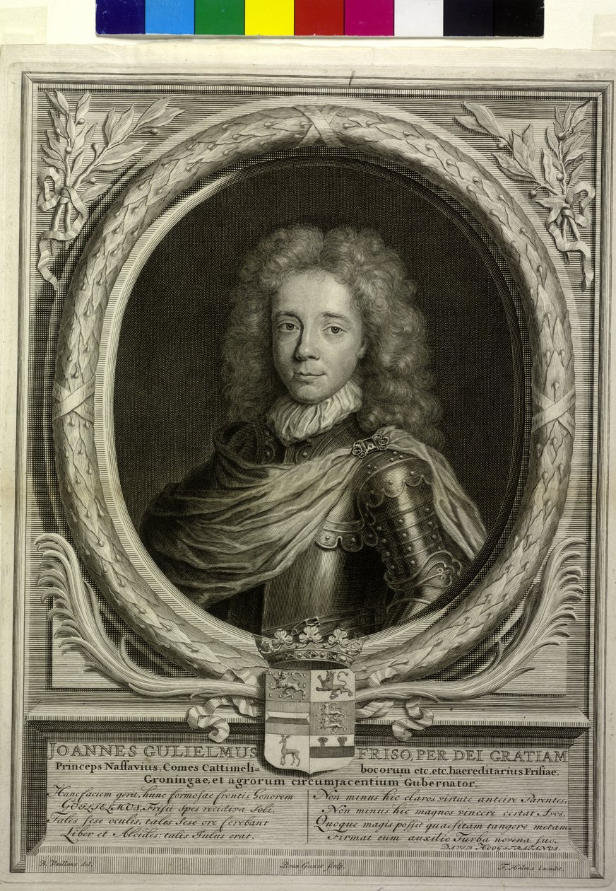 Nassau-Diez grófja Johann William Friso (nyomtatás) alkotó: Philip van Gunst