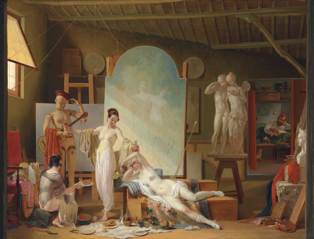 A művész műterme Rómában (olaj, vászon) alkotó: Philipe Jacques van Bree
