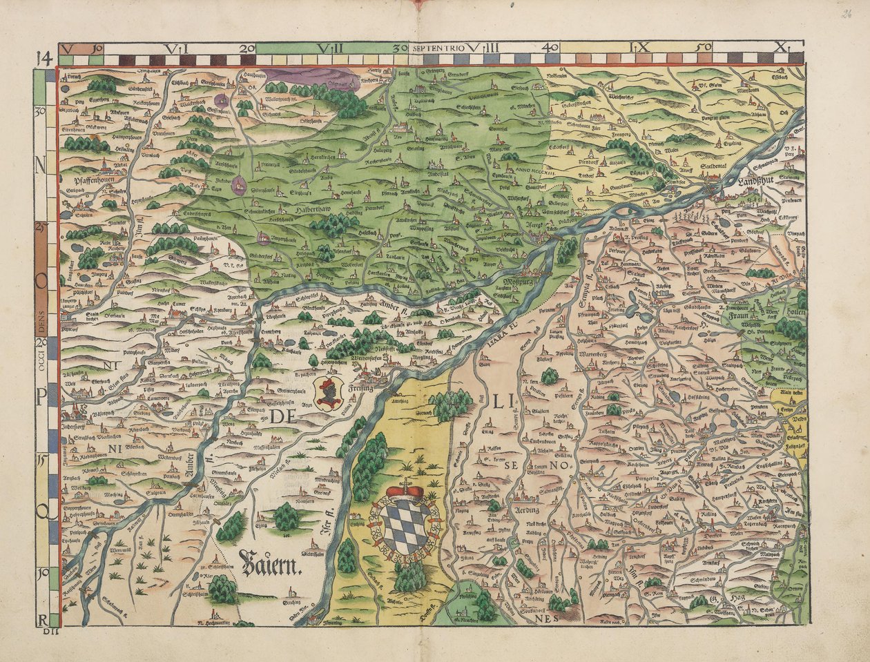 Bajor országtáblák 1568-ból (14. panel) alkotó: Philipp Apian