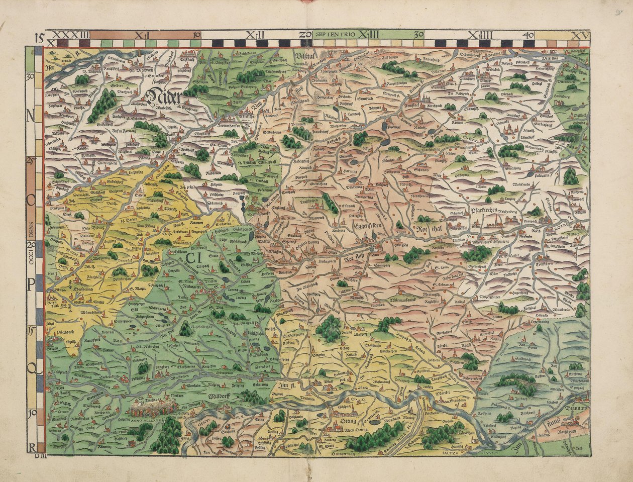 Bajor országtáblák 1568-ból (15. panel) alkotó: Philipp Apian