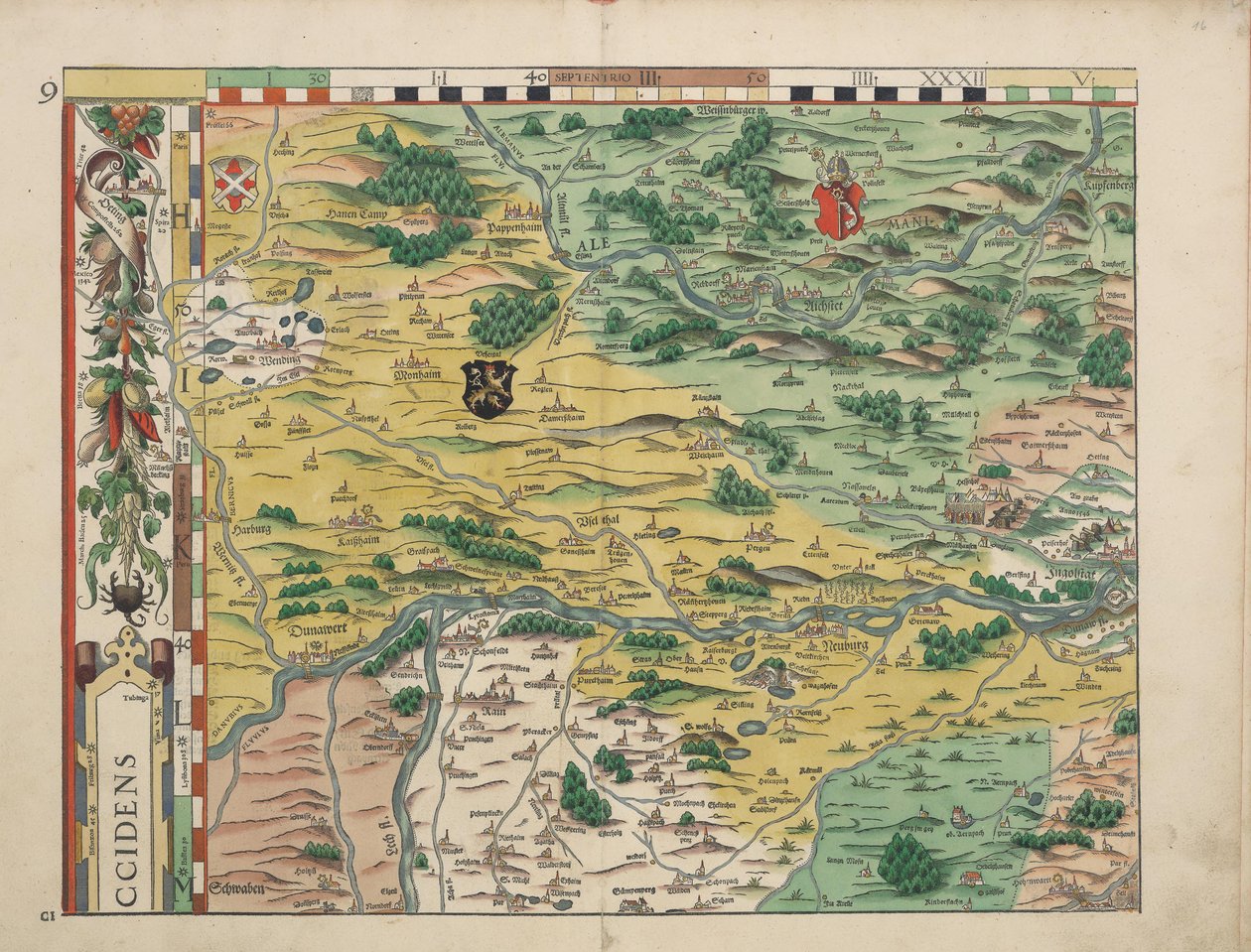 Bajor vidéki asztalok 1568 -ból (9. tábla) alkotó: Philipp Apian