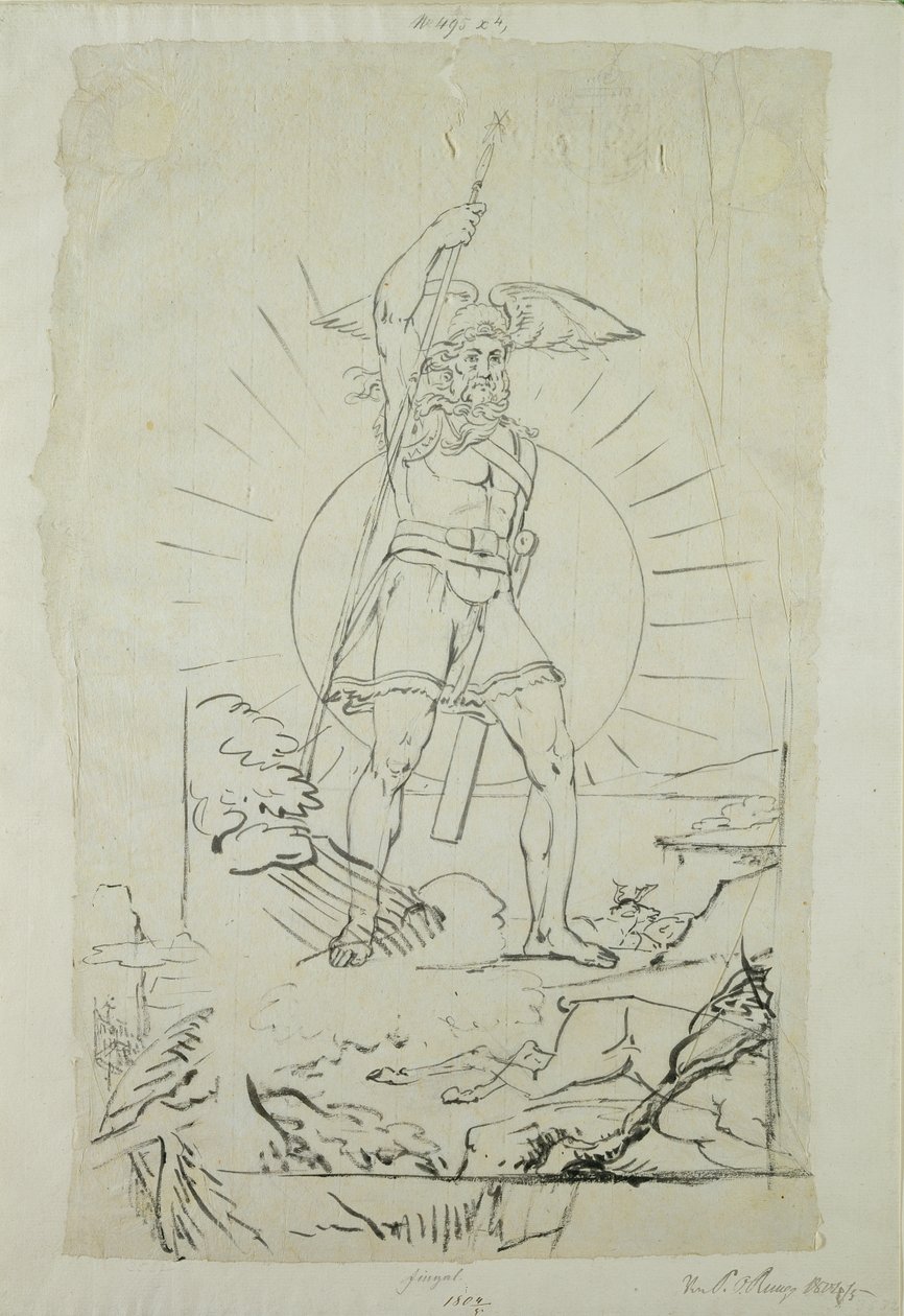 Fingal, 1804-5 (toll, tinta és ceruza papíron) alkotó: Philipp Otto Runge
