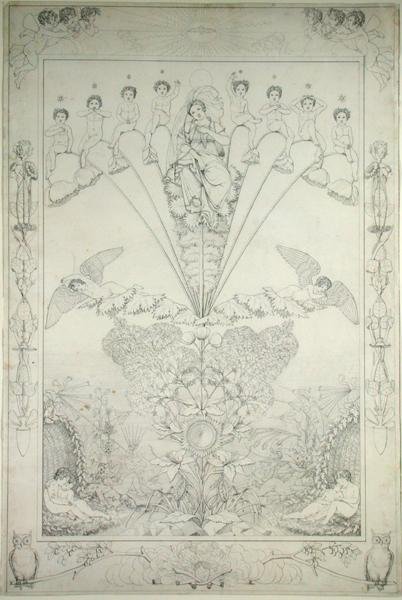 Éjszaka (rézvázlat), 1803 (toll és fekete tinta, papír) alkotó: Philipp Otto Runge