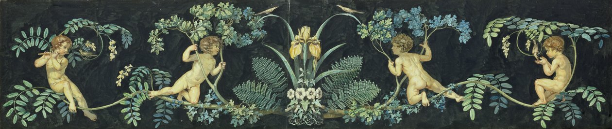Nightingale Bushes, 1810 (wc és tinta papíron) alkotó: Philipp Otto Runge
