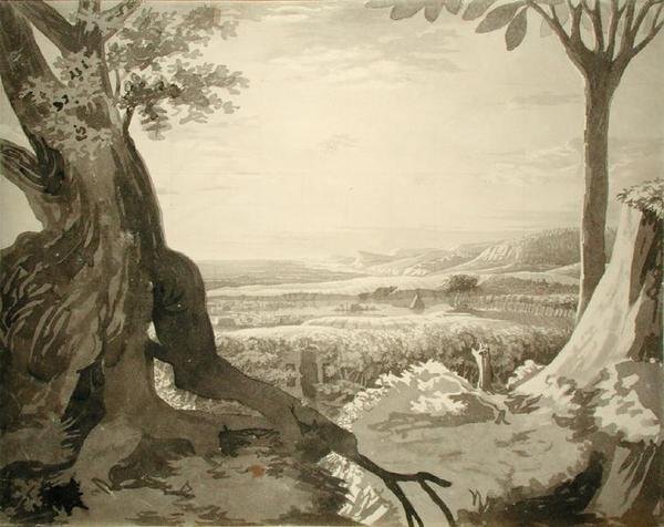 Nílus-völgyi táj, 1805-6 (szürke ceruza papíron) alkotó: Philipp Otto Runge