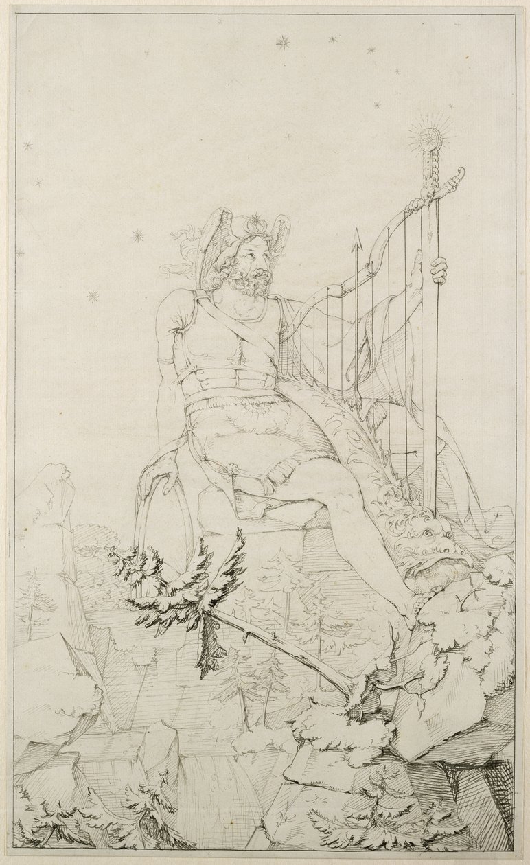Ossian, 1804-5 (papíron ceruzával mossuk) alkotó: Philipp Otto Runge