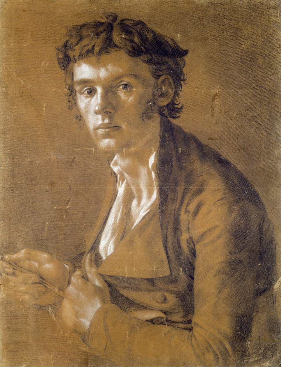 Önarckép, 1802 (barna és fehér kréta papíron) alkotó: Philipp Otto Runge