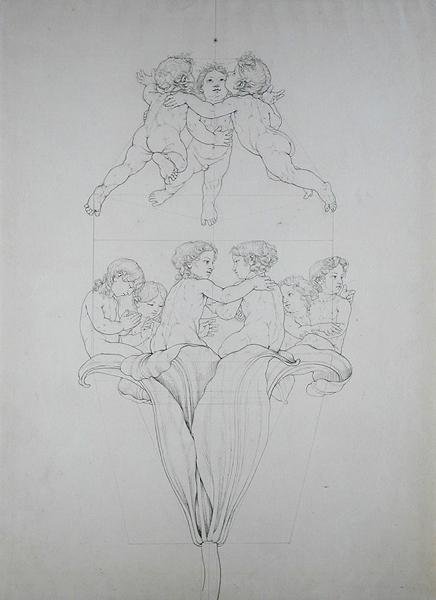 A világos liliom, egy tanulmány a Reggelhez, 1809 (tinta papíron) alkotó: Philipp Otto Runge