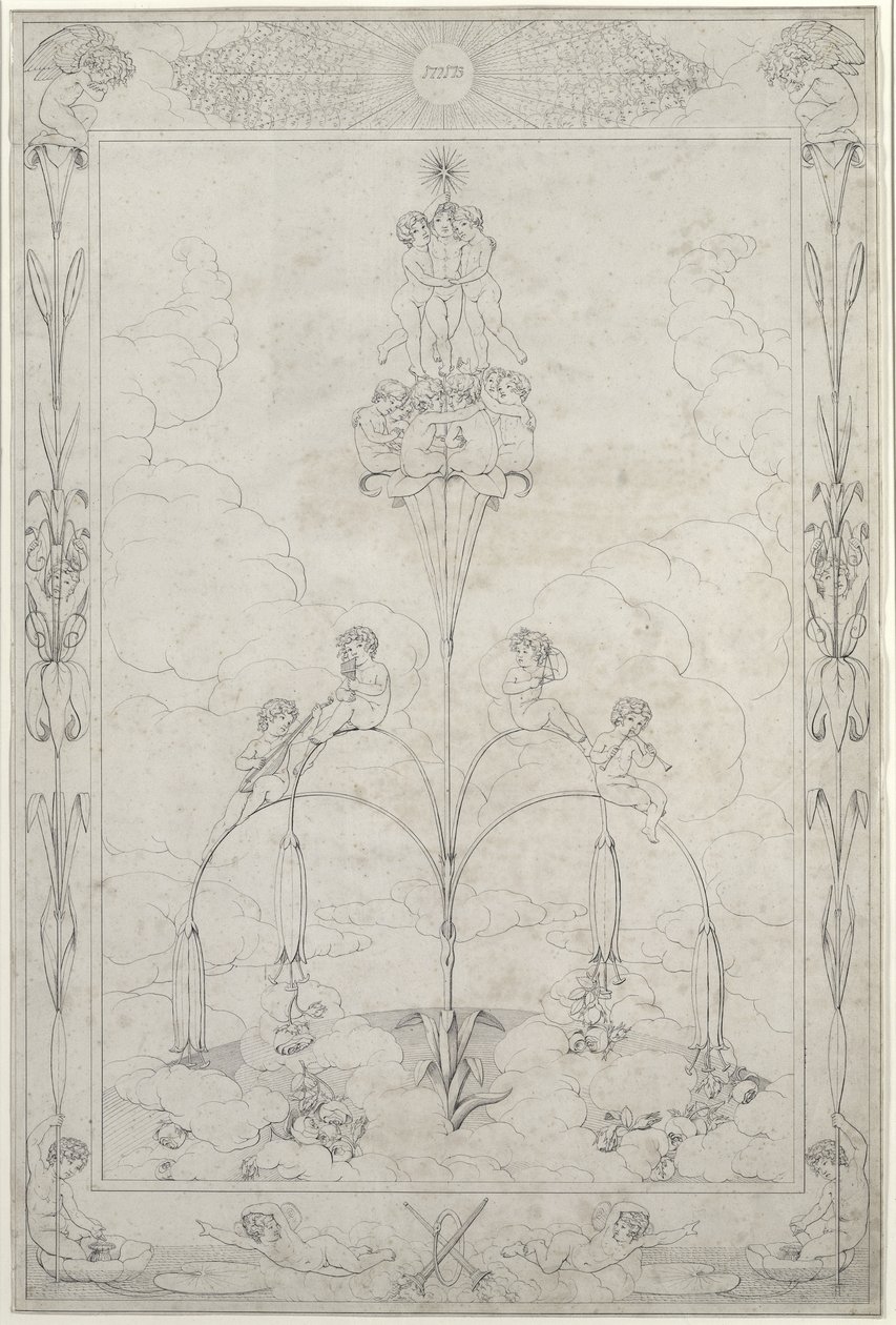 A reggel, 1803 (tinta papíron) alkotó: Philipp Otto Runge