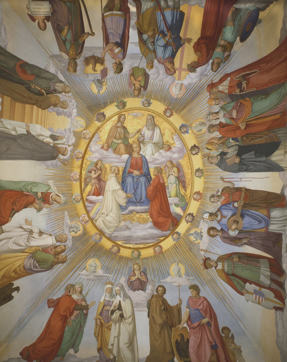 Az Empyreum", Dante-terem, Casino Massimo, Róma, 1818-24. alkotó: Philipp Veit