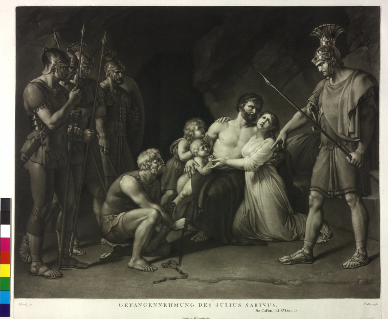 Julius Sabinus letartóztatása alkotó: Philipp Friedrich Hetsch