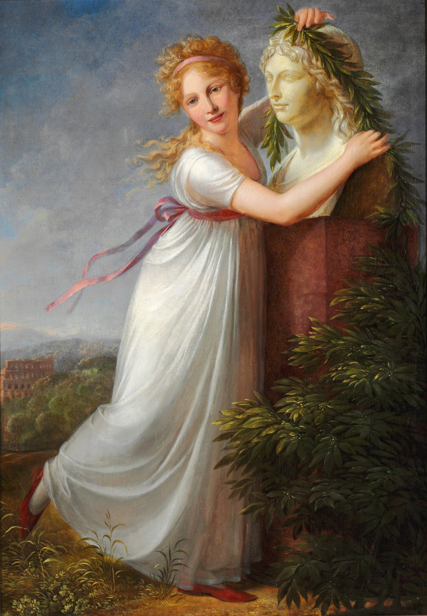 Ida megkoszorúzza édesanyja mellszobrát. alkotó: Philipp Friedrich von Hetsch