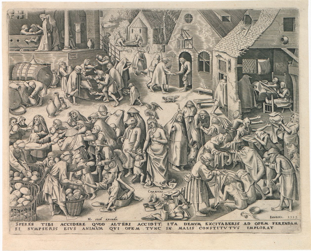 Caritas jótékonysági szervezet A hét erényből, 1559. alkotó: Philipp Galle