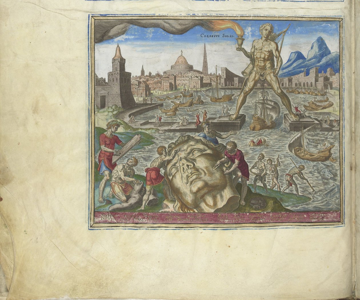 A Rodosz kolosszusa A világ nyolcadik csodája című sorozatból, 1572 alkotó: Philipp Galle