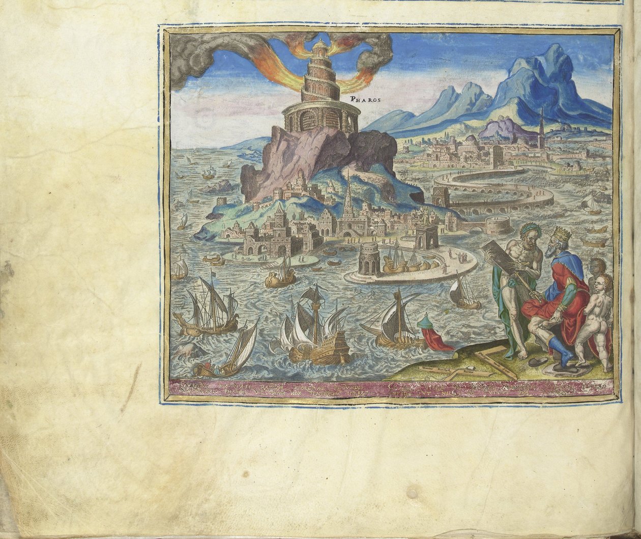 Az alexandriai világítótorony A világ nyolcadik csodája című sorozatból, 1572 alkotó: Philipp Galle