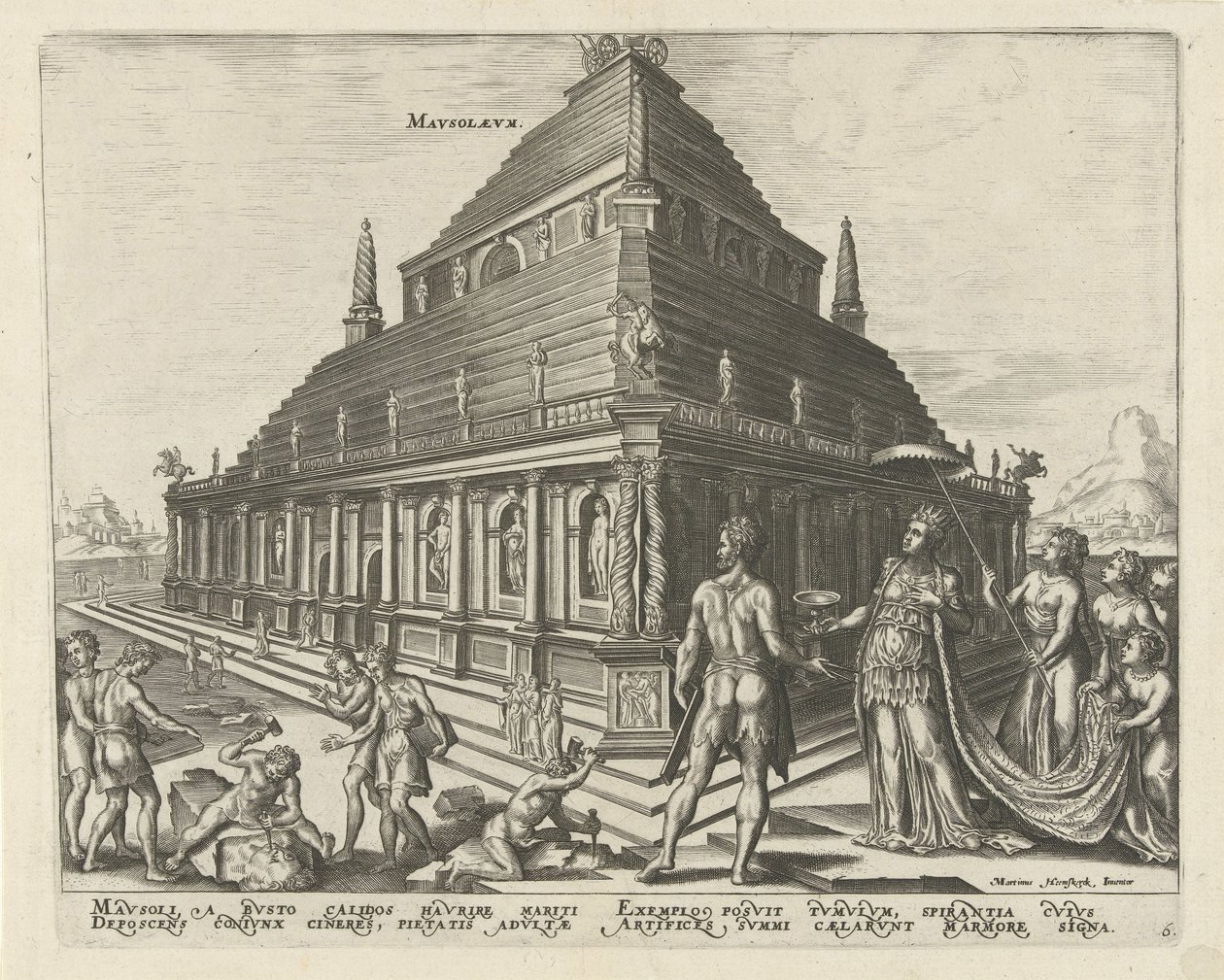 A halicarnassusi mauzóleum A világ nyolcadik csodája című sorozatból, 1572 alkotó: Philipp Galle