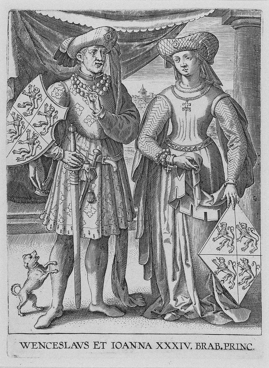 I. Vencel, Luxemburg hercege és Joanna, Brabant hercegnője, kb. 1600 alkotó: Philipp Galle