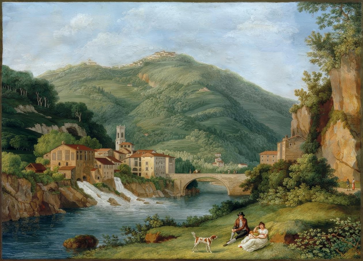 Hackert, Brücke bei Serraglio a Limán, Bagni di Luccában alkotó: Philipp Hackert