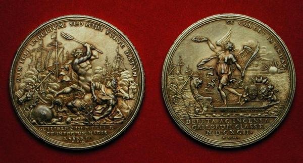 Érem az 1692-es La Hogue-i csata emlékére (fém) (lásd még: 144616) alkotó: Philipp Heinrich Mueller