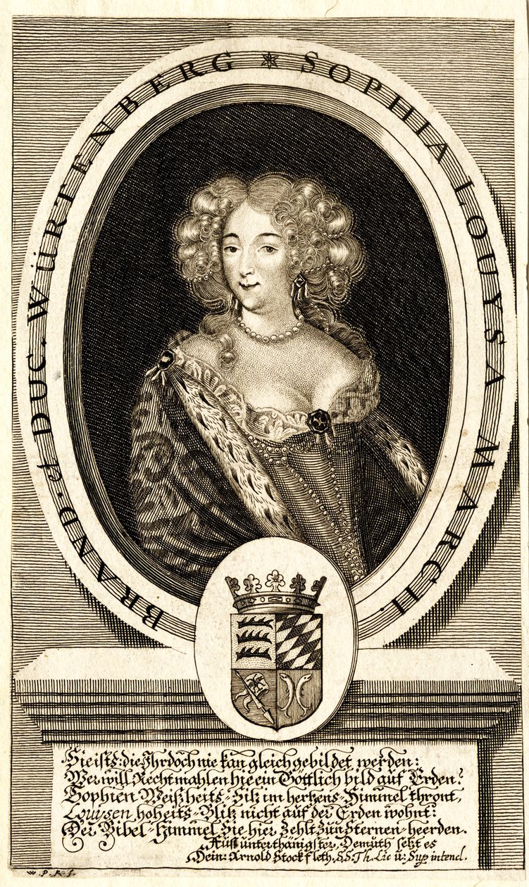Württemberg-Stuttgarti Sophie Louise portréja 1642-1702, Margravine..., c. 1680. alkotó: Philipp Kilian