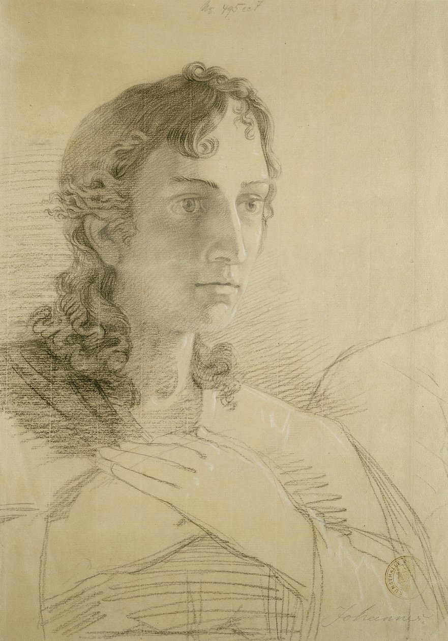 Szent János feje és kezei, 1806 (kréta és szén, papír) alkotó: Philipp Otto Runge