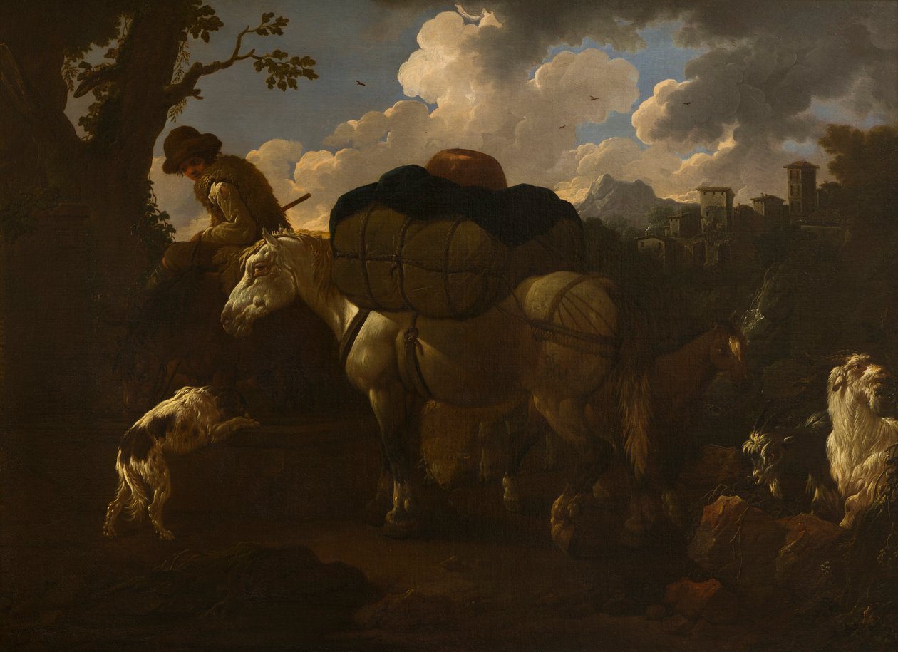 Parasztjelenet, 1677-1706 körül (olaj, vászon) alkotó: Philipp Peter called Rosa da Tivoli Roos