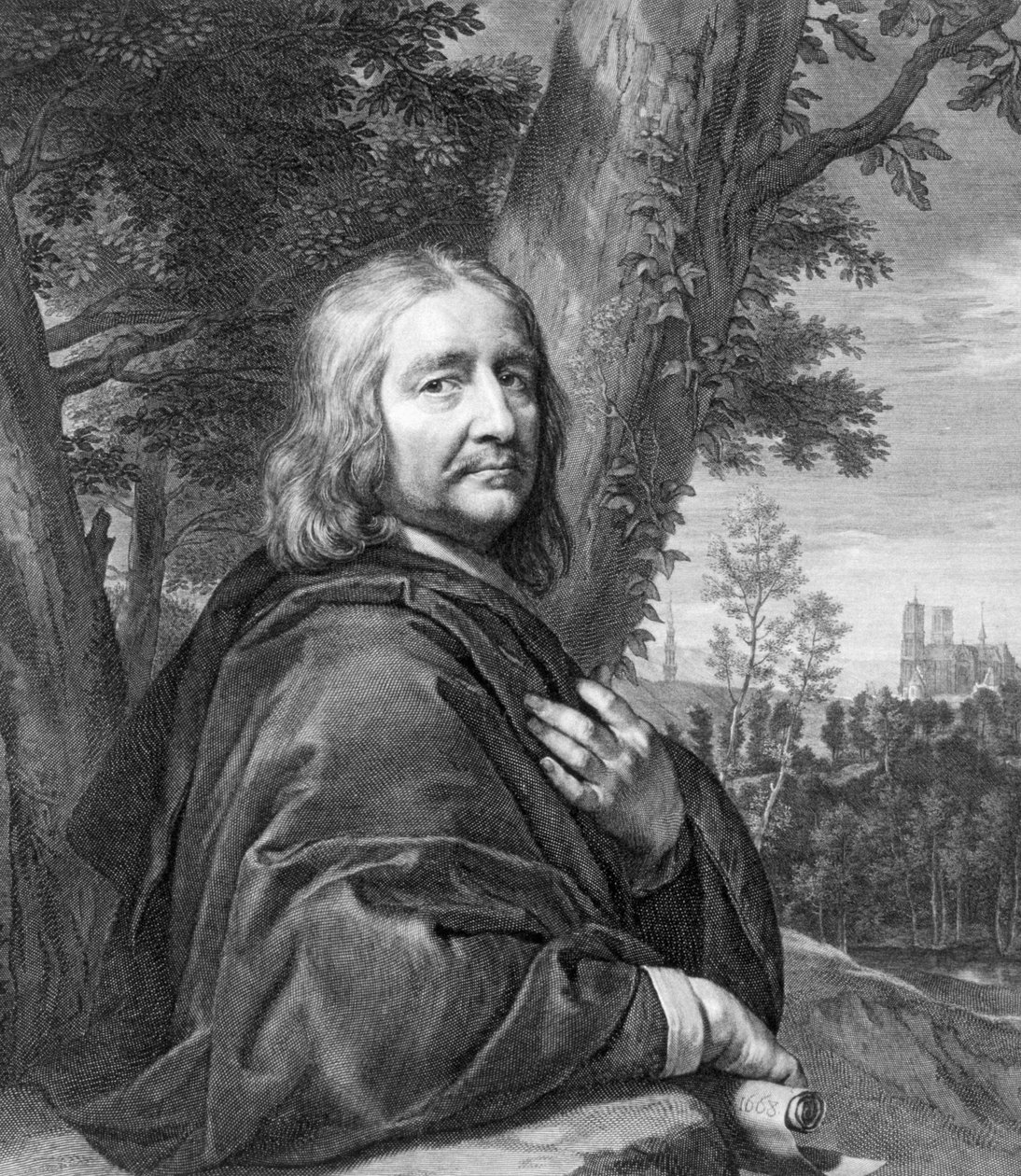 Önarckép, metszett Gerard Edelinck alkotó: Philippe de Champaigne