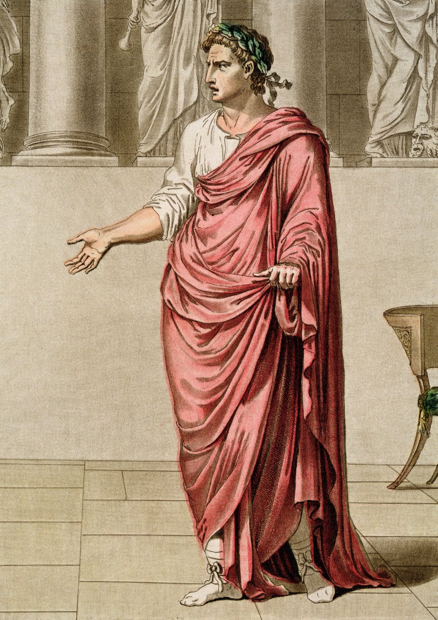 Titus, Jean Racine „Berenice”-jének jelmeze a „Research on the Costumes and Theatre of All Nations” II. kötetéből, vésette Antoine Carre, 1802 alkotó: Philippe Chery