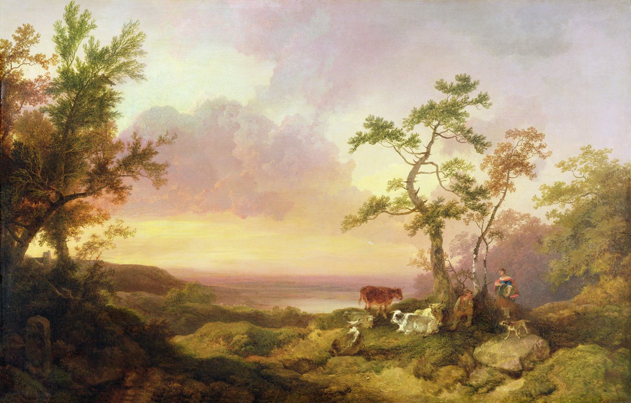 Táj szarvasmarhával és paraszttal, 1781 körül alkotó: Philippe Jacques de Loutherbourg