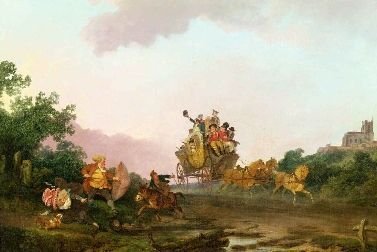 Revelers on a Coach, 1785-90 körül alkotó: Philippe Jacques de Loutherbourg