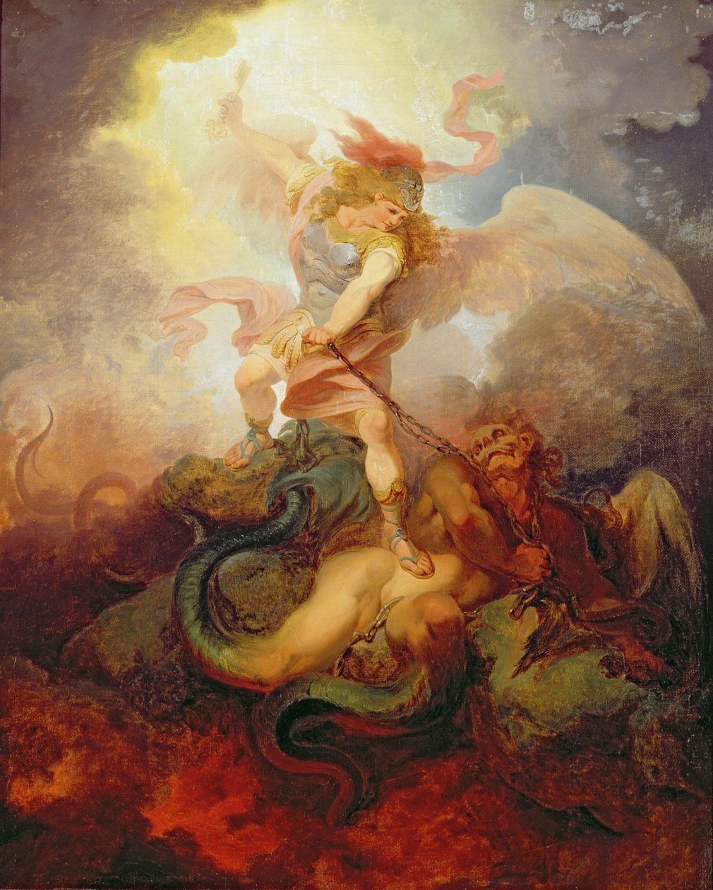 A Sátánt megkötö angyal, 1797 körül alkotó: Philippe Jacques de Loutherbourg