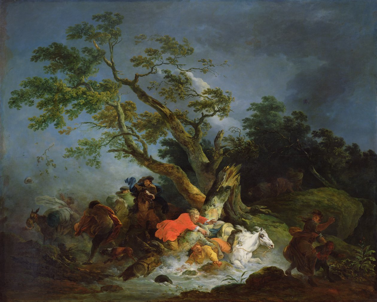 Viharban elkapott utazók, 1770 körül alkotó: Philippe Jacques de Loutherbourg