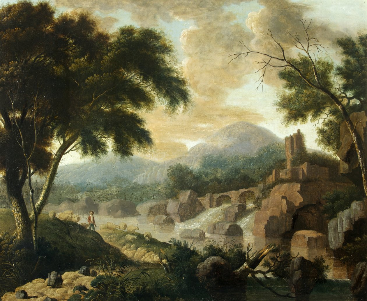 Táj tomboló folyóval, 1760-1800 alkotó: Philippe Jacques de Loutherbourg