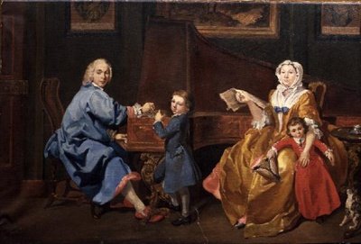 Burckhardt Tschudi feleségével és két gyermekével alkotó: Philippe Mercier