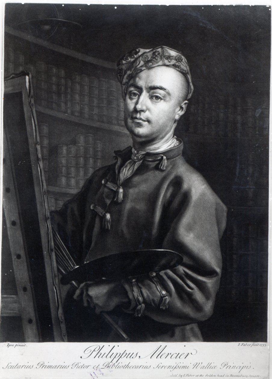 Önarckép, metszett John Faber, 1735 alkotó: Philippe Mercier