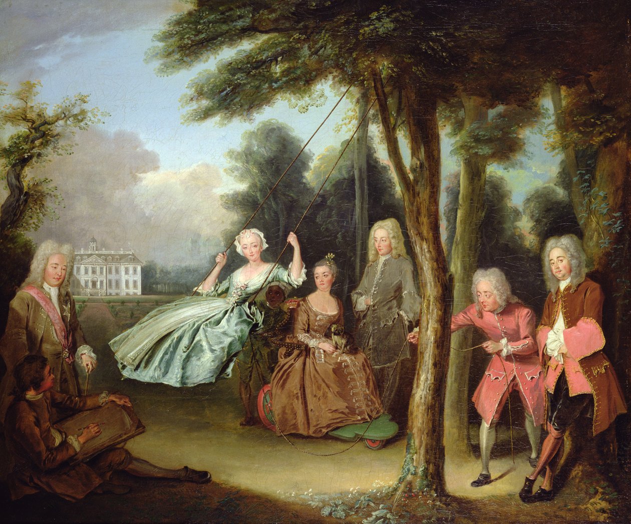 Tyrconnel vikomt családjával 1725-6 körül alkotó: Philippe Mercier