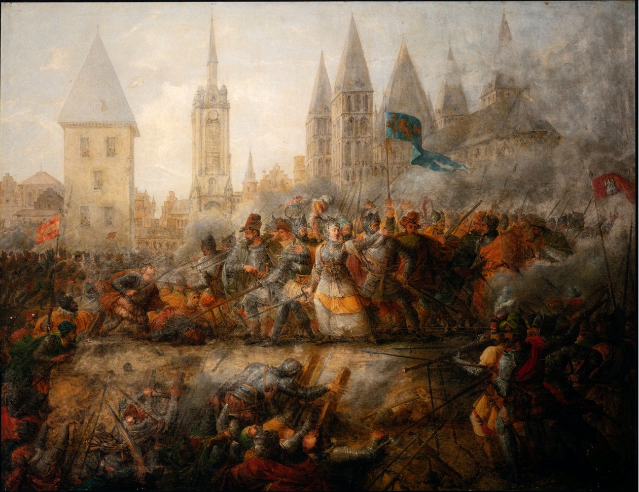 Tournai védelmét Epinoy hercegnője, Philippe-Auguste Hennequin, a Tournai Szépművészeti Múzeum alkotó: Philippe Auguste Hennequin
