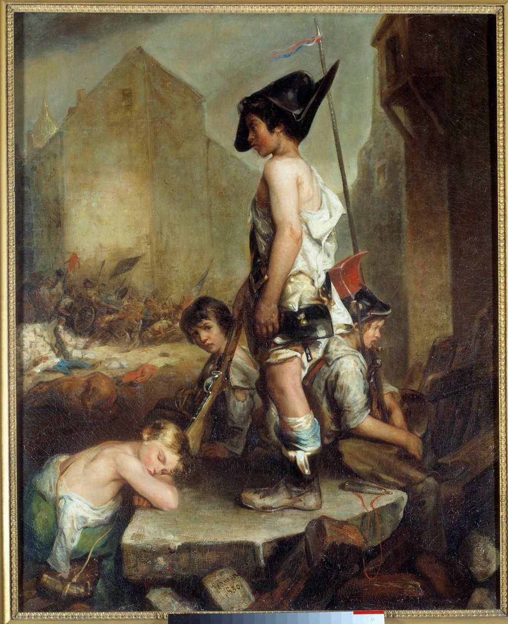 Júliusi forradalom: „Les Trois Glorieuses: les petits patriotes” Fiatalok fellázadnak a párizsi barikádokon. Philippe Auguste Jeanron (1809-1877) festménye 1830 Caen. Szépművészeti Múzeum alkotó: Philippe Auguste Jeanron
