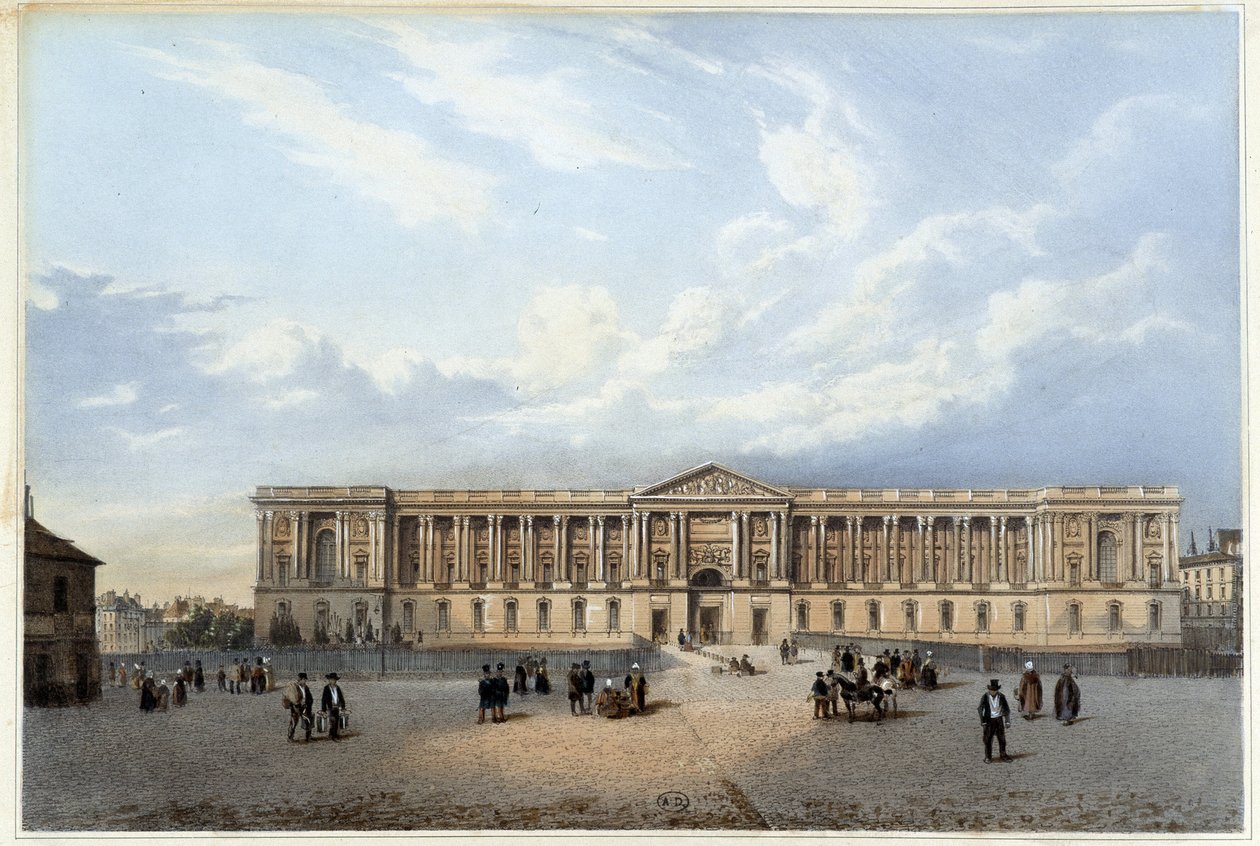 Colonnade du louvre - a „Séta Párizsban és környékén” című filmben, amelyet Jacottet és Benoist tervezett, c. 1840 alkotó: Philippe Benoist