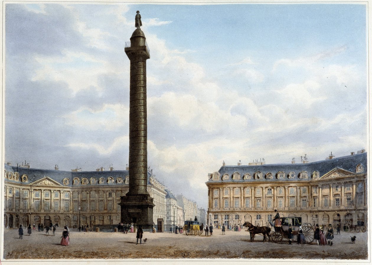 Oszlop de la Place Vendôme - a „Séta Párizsban és környékén”, tervezte Jacottet és Benoist, c. 1840 alkotó: Philippe Benoist