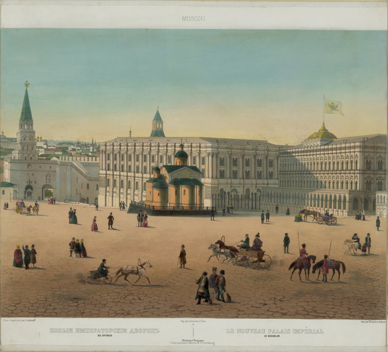 A Grand Kreml Palota Moszkva panorámájából 10 részletben, 1848 körül alkotó: Philippe Benoist