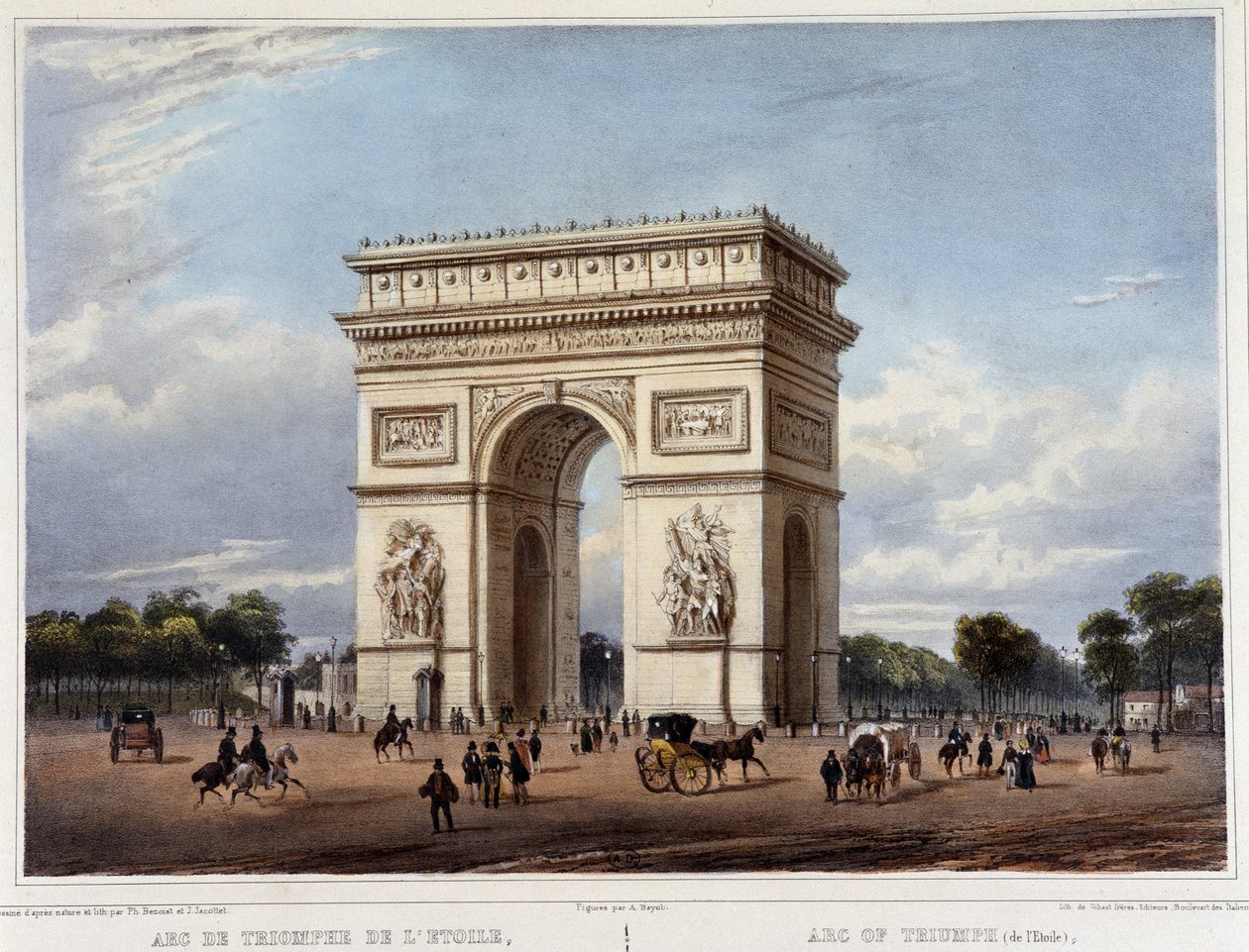 a Diadalív - a „Séta Párizsban és környékén” című filmben, amelyet Jacottet és Benoist tervezett, c. 1840 alkotó: Philippe Benoist